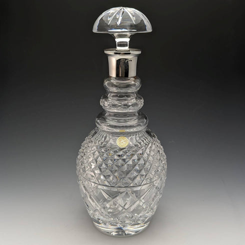 1979 British vintage cut glass sterling silver decanter Mappin and Webb